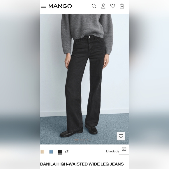 NWT Mango Danila Wide Leg High Rise Jean Size 8 EU40 - Picture 7 of 16